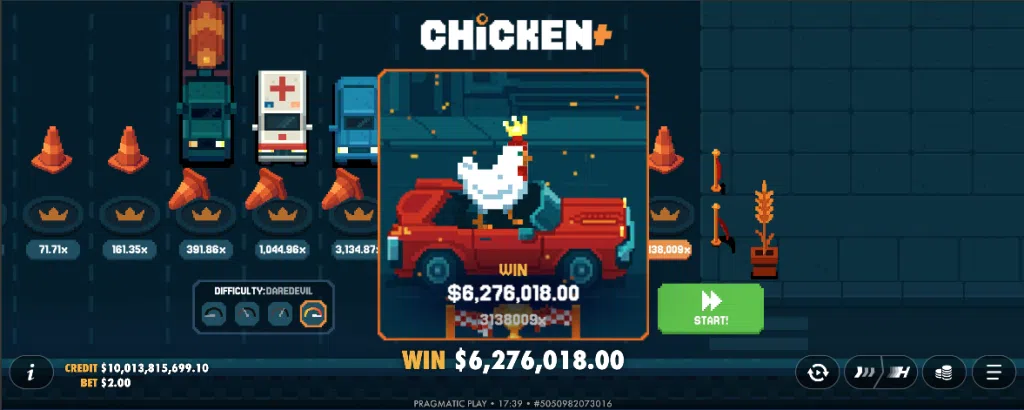Chicken+ win race completed Chicken+ win race completed
