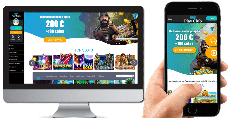 playclub desktop and mobile