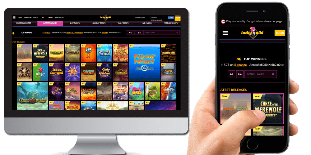 LuckyNiki desktop and mobile