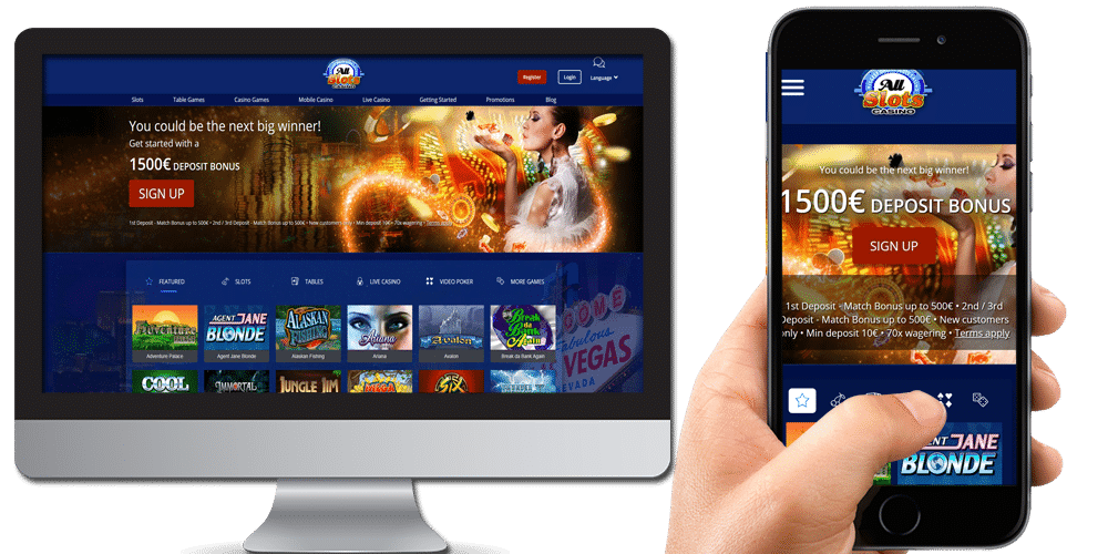 Allslots casino desktop and mobile