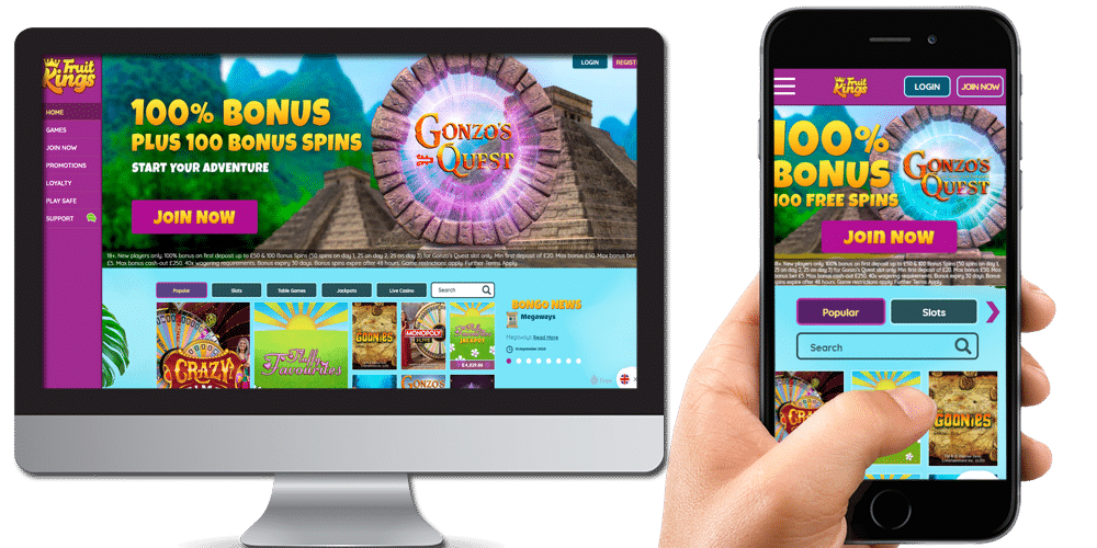 Fruit Kings desktop and mobile