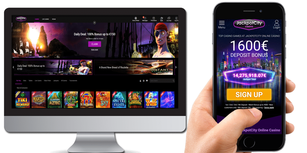JackpotCity desktop and mobile