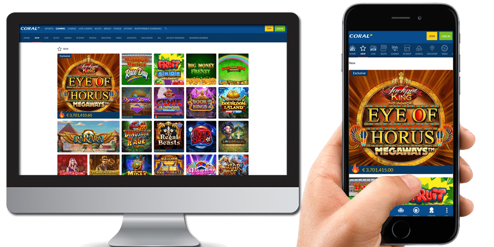 coral casino desktop and mobile