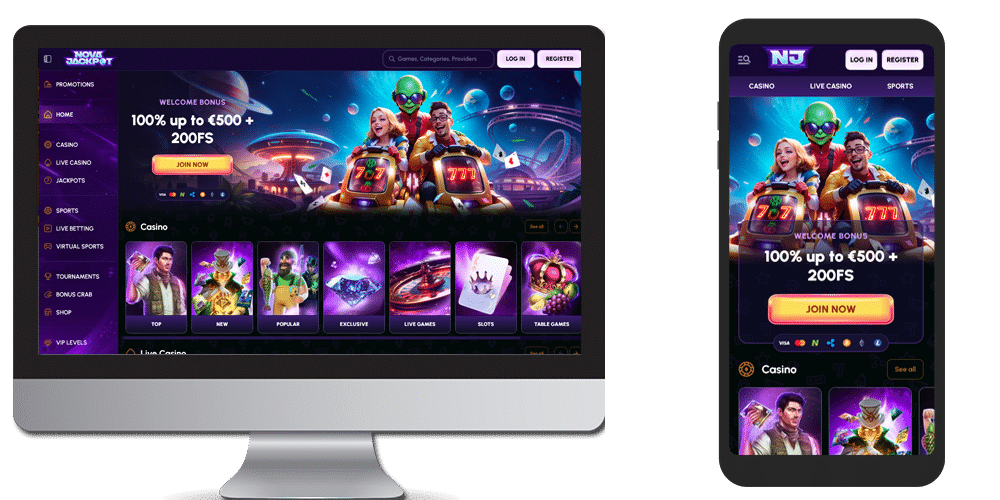 novajackpot casino desktop & mobile