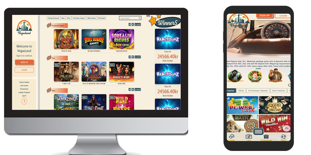vegasland casino desktop and mobile