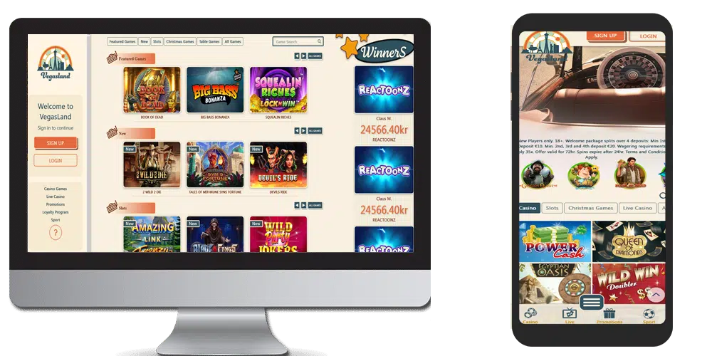 vegasland casino desktop and mobile