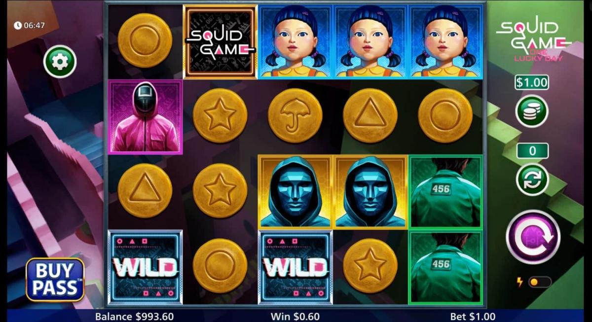 squid game one lucky day slot base game